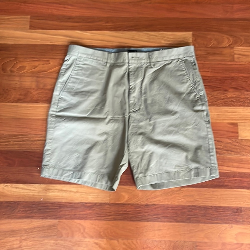 J Crew men’s chino shorts, 9 inch inseam, 35 waist, green